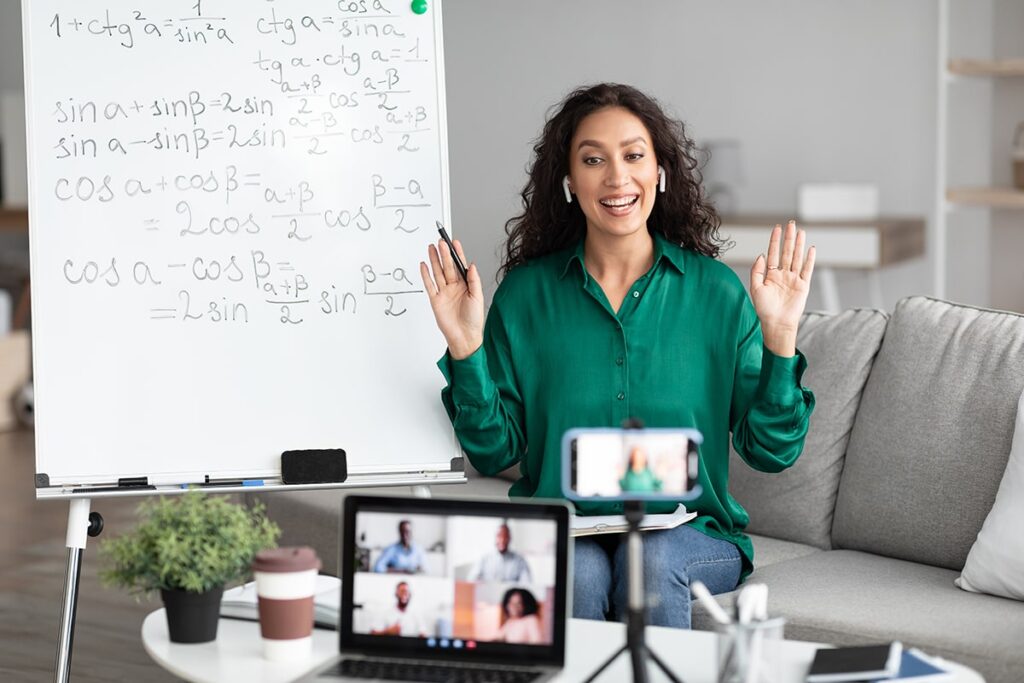 Virtual Instructor-Led Training session with instructor teaching online from home